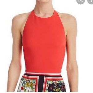 Alice + Olivia red halter